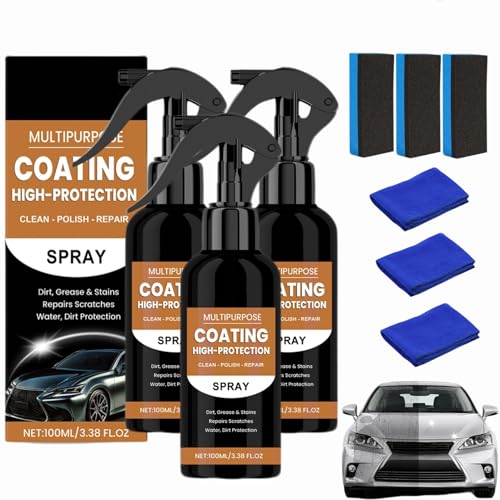 Turbo Shine Nexa, Nexa Autokratzer-Entferner, 3-in-1-Autolack-Schnellspray mit hohem Schutz, Nexa Turbo Shine Nano Spray Auto, Autolack-Schnellwachs-Polierspray gegen Kratzer (3set) von Dewppxi