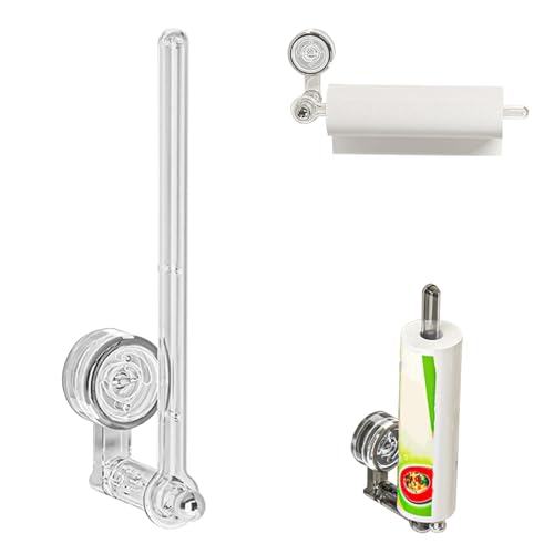 Verstellbarer Küchenrollenhalter mit Saugnapf, Multifunktionale Aufhängestange mit Saugnapf für Küche, Bad und Büro, Wand-Organizer mit robustem Halt, ganz ohne Bohren (A-29cm) von Dewppxi