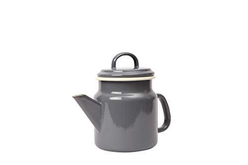 Dexam 17819287 Vintage Home Kaffeekanne, klein, 1,2 l, Schiefergrau, emailliert, 1.2 liters von Dexam