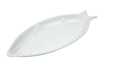 Dexam Fish Teller, Porzellan, 35 cm, Weiß von Dexam