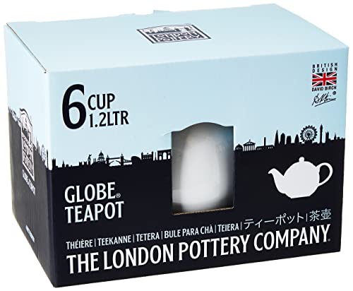 LONDON POTTERY Globus Teekanne mit Sieb, Keramik, weiß, 6 Cup (1.2 Litre) von London Pottery