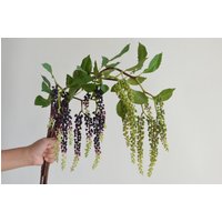 32, 5 "Faux Pokeberry Zweig in Burgund/Grün, Künstliche Hängepflanze, Diy Blumenstrauß Zuhause Hochzeit Tischdekore Geschenke 32, 5 "Faux Pokeberry Zweig in Burgund/Grün, Künstliche Hängepflanze, Diy Blumenstrauß Zuhause Hochzeit Tischdekore Geschenke von DexinFloral