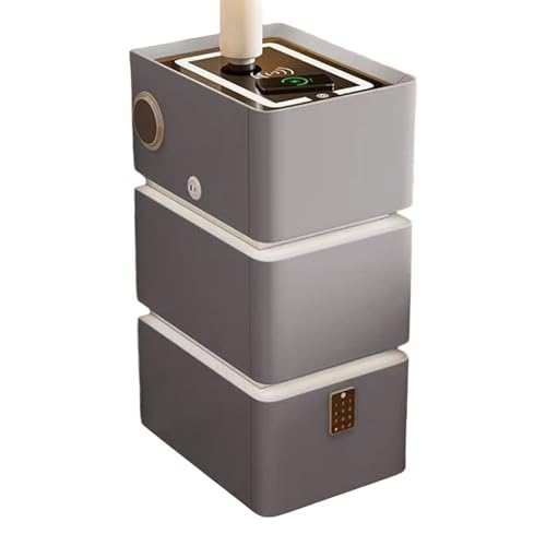 Dexinhdh Schwebender Nachttisch Mit Ladestation, Intelligenter LED-Nachttisch Mit 3 Schubladen, 3 Einstellbare Farblichter, Multifunktionaler Beistelltisch Für Schlafzimmer, Büro(C,35cm) von Dexinhdh