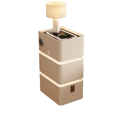 Dexinhdh Schwebender Nachttisch Mit Ladestation, Intelligenter LED-Nachttisch Mit 3 Schubladen, 3 Einstellbare Farblichter, Multifunktionaler Beistelltisch Für Schlafzimmer, Büro(D,35cm) von Dexinhdh