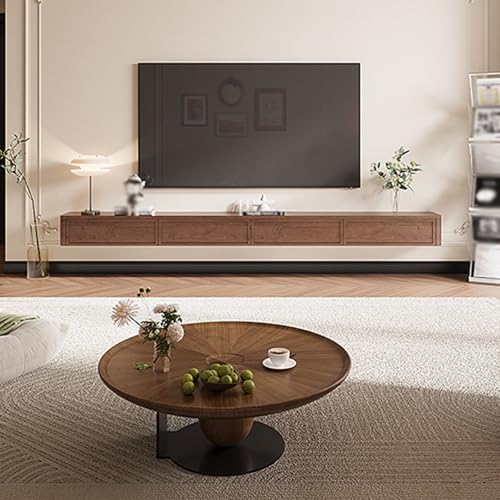 Dexinhdh Schwebender TV-Ständer, Großes Wandmontiertes Entertainment-Center Mit Aufbewahrungsschublade, Hängendes TV-Lowboard Mit Herunterklappbaren Schranktüren Für Wohnzimmer(Brown,160cm) von Dexinhdh