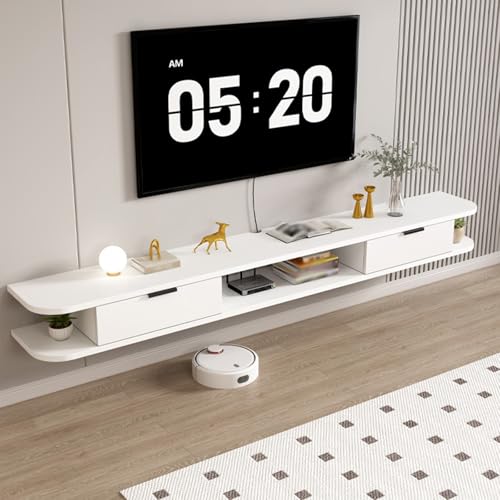 Dexinhdh Schwebender TV-Ständer, Wandmontierte Medienkonsole Mit Schubladen, Versteckter Steckdosenrückwand, Modernes Schwebendes Entertainment-Center Für Wohnzimmer, Büro(B,100cm) von Dexinhdh