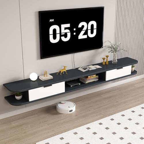 Dexinhdh Schwebender TV-Ständer, Wandmontierte Medienkonsole Mit Schubladen, Versteckter Steckdosenrückwand, Modernes Schwebendes Entertainment-Center Für Wohnzimmer, Büro(C,120cm) von Dexinhdh