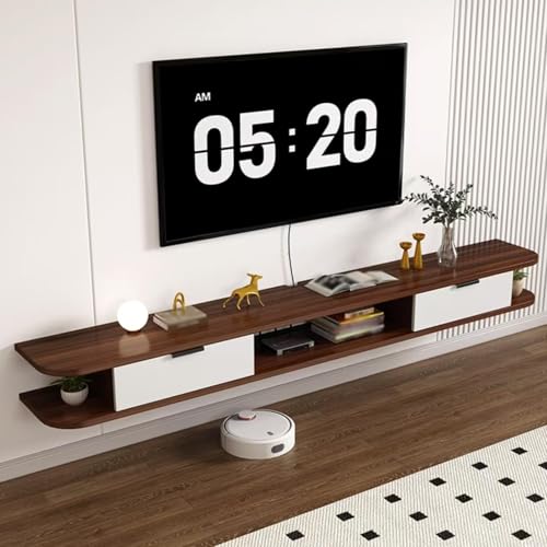 Dexinhdh Schwebender TV-Ständer, Wandmontierte Medienkonsole Mit Schubladen, Versteckter Steckdosenrückwand, Modernes Schwebendes Entertainment-Center Für Wohnzimmer, Büro(D,140cm) von Dexinhdh