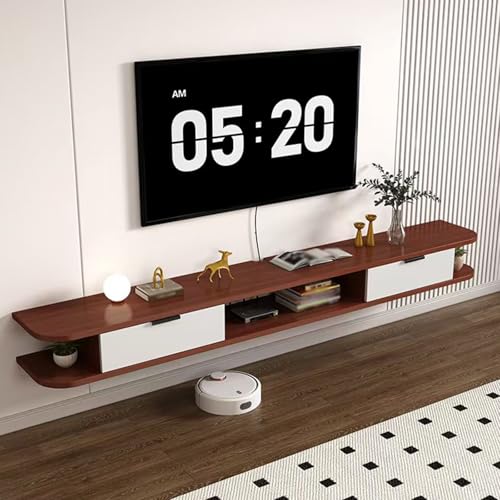 Dexinhdh Schwebender TV-Ständer, Wandmontierte Medienkonsole Mit Schubladen, Versteckter Steckdosenrückwand, Modernes Schwebendes Entertainment-Center Für Wohnzimmer, Büro(E,100cm) von Dexinhdh
