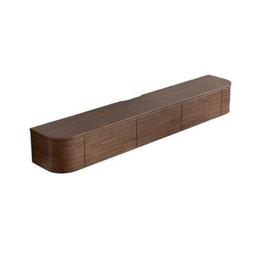 Dexinhdh Schwebender TV-Ständer, Wandregal Mit Herunterklappbaren Schranktüren, Reservierte Fräsnut, Moderne Media-TV-Konsole Aus Holz Mit Schubladen Für Das Wohnzimmerbüro(A,180cm) von Dexinhdh