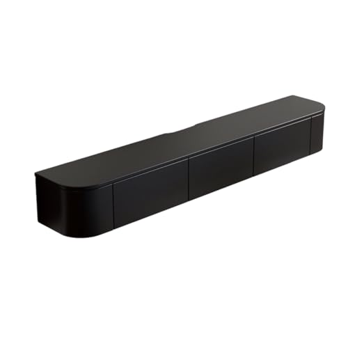 Dexinhdh Schwebender TV-Ständer, Wandregal Mit Herunterklappbaren Schranktüren, Reservierte Fräsnut, Moderne Media-TV-Konsole Aus Holz Mit Schubladen Für Das Wohnzimmerbüro(C,200cm) von Dexinhdh