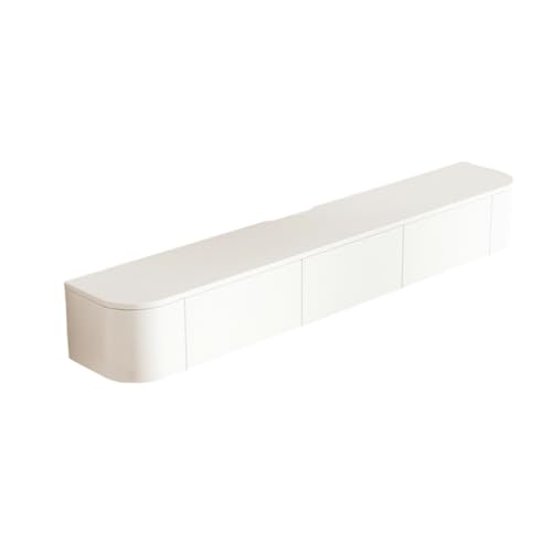 Dexinhdh Schwebender TV-Ständer, Wandregal Mit Herunterklappbaren Schranktüren, Reservierte Fräsnut, Moderne Media-TV-Konsole Aus Holz Mit Schubladen Für Das Wohnzimmerbüro(D,200cm) von Dexinhdh