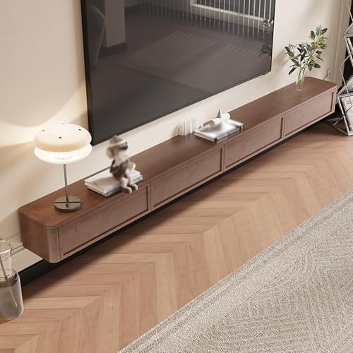 Dexinhdh Schwebendes TV-Regal, TV-Ständer Aus Holz, Wandmontierte Medienkonsole, Große Speicherkapazität, Modernes Schwebendes Entertainment-Center Für Wohnzimmer Und Büro(Brown,200cm) von Dexinhdh