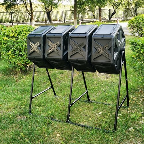 Gartenkompostbehälter, Trommelkomposter Für Den Außenbereich, Unabhängiges Trommeldesign, 74 Gallonen (280 L) Gartenkompostbehälter Mit Vier Kammern Für Garten- von Dexinhdh