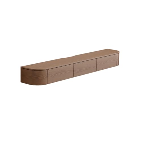 Schwebender TV-Ständer, Wandmontiertes Entertainment-Center Mit LED-Leuchten, Schwebende TV-Einheit Aus Holz Mit Aufbewahrungsschublade Für Wohnzimmer Und Büro(Brown,180cm) von Dexinhdh