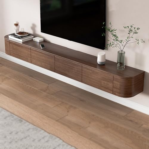 TV-Ständerschrank, Schwebendes TV-Gerät Mit Herunterklappbarer Schublade, Starke Tragfähigkeit, Modernes Wandmontiertes Entertainment-Center Für Wohnzimmer, Schlafzimmer(A,200cm) von Dexinhdh