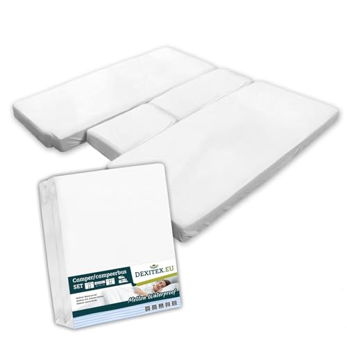 Dexitex - Matratzenschoner mit WASSERSCHUTZ Wohnmobil 4 Teilig - komplete Set 4 teilig für Wohnmobil - PVC unterlage mit Baumwolle - 4er SetWasserschutz - für Matratze Wohnmobil - Oeko-TEX - von Dexitex