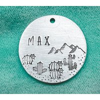 Kaktus Hundemarke, Abenteuer Metall Haustier Id Tag, Hundemarke Für Hunde, Kakteen Süße Tags, Tags von DextersTagLab