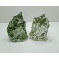 2 Stk. 1795 Gr Roh Andara Kristall Monatomic Gelblich Grün Zur Meditation von DeyCrystalStones