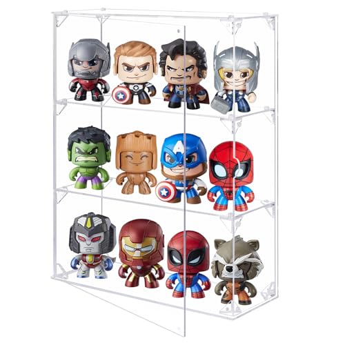 3 Schicht Acryl Vitrine, Staubdichte Schaukasten Für Pop Minifiguren, Acryl Vitrine Klarsicht Aufbewahrungsbox, Mini Schutz Aufbewahren Vitrinenschrank, Stehend & Hängend Transparent Schaukasten von Dezzer