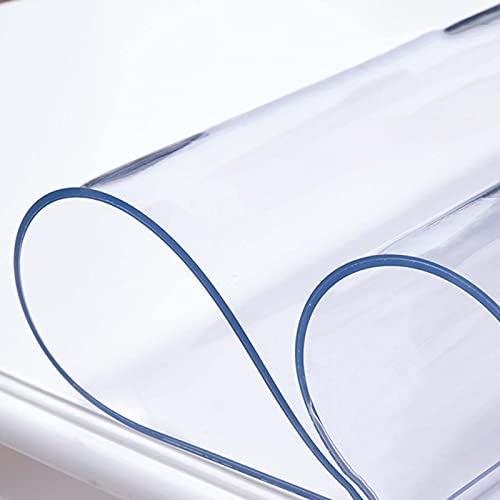 Plastik-Tischdecke 28x47 Zoll Tischdecke transparent wasserdicht, transparente Tischdecke, wasserfeste abwischbare PVC-Kunststoff-Schreibtischunterlage (Size : 28x28 inch) von DfNTtFK