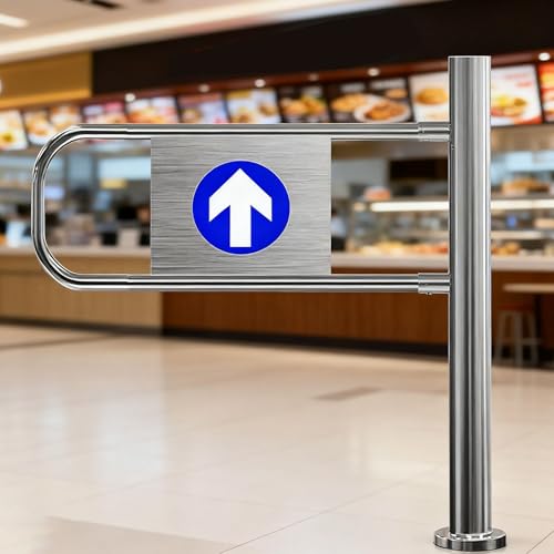 Sicherheits Einweg-Tür "Nur Einlass" Automatisch Schließendes Swing Tor für Innenbereich, Metall, Breite 50-100cm, Ideal zur Zugangskontrolle in Supermarkt, Kantine, Büro & Laden Right-80*100cm von Dfdieratve