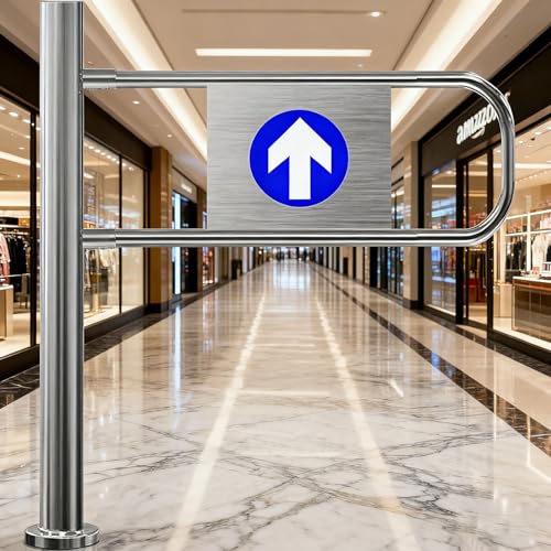 Supermarkt Eingangstür: Robustes Swing Tor mit Einbahnstraßen-Funktion (Nur Eingang), Automatischer Türschließer, Metall, 50-100cm, für Hohe Frequentierung in Park, Schule, Fabrik Left-60*100cm von Dfdieratve