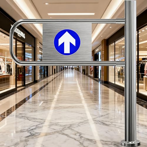 Supermarkt Eingangstür: Robustes Swing Tor mit Einbahnstraßen-Funktion (Nur Eingang), Automatischer Türschließer, Metall, 50-100cm, für Hohe Frequentierung in Park, Schule, Fabrik Right-60*100cm von Dfdieratve