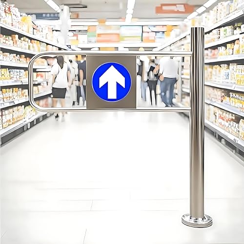 Unidirektional Tür Swing Tor, Selbstschließend, Nur Einfahrt, Stabile Metallausführung in 6 Größen (50/60/70/80/90/100cm) für Supermarkt, Fabrik, Park, Mensa zur Personenführung Right-90*100cm von Dfdieratve