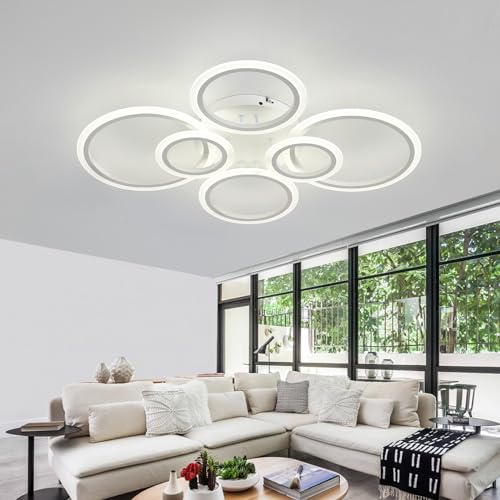 Groß Deckenlampe mit Fernbedienung und APP Kreis Design Dimmbar Deckenleuchte Mit Memory-Funktion Kein Flackern Augenschutz Deckenlampen Schlafzimmer Küche Wohnzimmer Esszimmer Studie-Weiß Groß Deckenlampe mit Fernbedienung und APP Kreis Design Dimmbar Deckenleuchte Mit Memory-Funktion Kein Flackern Augenschutz Deckenlampen Schlafzimmer Küche Wohnzimmer Esszimmer Studie-Weiß von Dfiacn