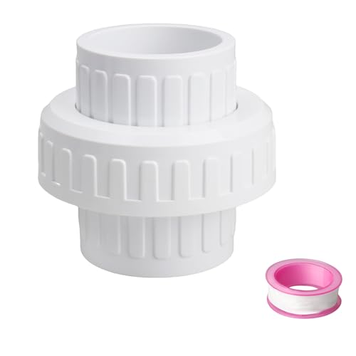 PVC-Gleitverschraubung für 5,1 cm Rohrschema 40, weiße PVC-Rohrverschraubung, Ersatz mit integriertem EPDM-O-Ring, Upgrade-Pool-Rohr-Verbinder von Dfnidy