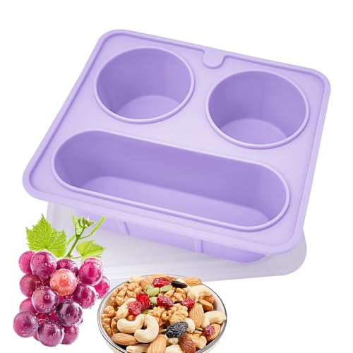 Dfstvup Reisesnack-Box | Unterteilter Tragbarer Snack-Behälter - Wiederverwendbarer 420 ml Silikon Behälter mit 3 Fächern für Partys Früchte Picknick Nüsse Reisen Kinderunterhaltung Süßigkeiten Dfstvup Reisesnack-Box | Unterteilter Tragbarer Snack-Behälter - Wiederverwendbarer 420 ml Silikon Behälter mit 3 Fächern für Partys Früchte Picknick Nüsse Reisen Kinderunterhaltung Süßigkeiten von Dfstvup