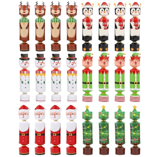 Dfstvup Weihnachts Party Deko,24 Stück Christmas Cracker Set - Enthält Deko-Set Für Festliche Tischdekoration Familie von Dfstvup