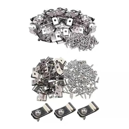 Zaun-Montageklemmen mit Schrauben, Zaunzubehör, Hardware-Set, 100 Stück von DfuGift