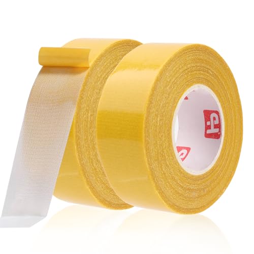 Dfuqanb 2 Rollen 3cm x 20m Strong Adhesive Double Sided Gauze Fiber Mesh Tape,Transparent, Spurlos, Für Teppich, Wand, Küche, Zuhause, Auto oder Outdoor, Einfach zu Schneiden und zu Entfernen von Dfuqanb