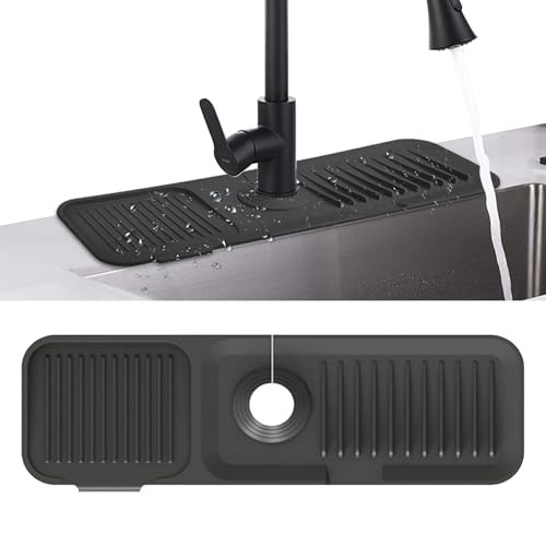 Dfuqanb Spüle Splash Guard Matte, Wasserhahn Spritzschutz, Silikon Abtropfmatte, Silikon Abtropfmatte Spüle, Silikon Abtropfmatte Wasserhahn, für Küche & Badezimmer Arbeitsplatte schützen von Dfuqanb