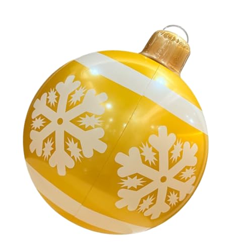 Dgayaeic Aufblasbarer Weihnachtsschmuck Für Garten | Aufblasbare PVC Weihnachtsdekoration - 61cm Große wasserdichte Weihnachtskugel Für Park Garten Baum Dach Hinterhof von Dgayaeic