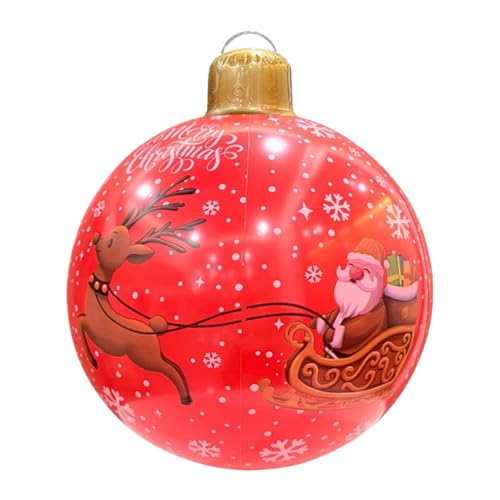 Dgayaeic Aufblasbarer Weihnachtsschmuck Für Garten - PVC Weihnachts Luftballon - 61cm Große wasserdichte Weihnachtskugel Für Park Garten Baum Dach Hinterhof von Dgayaeic