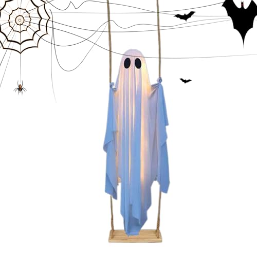Dgayaeic Leuchtende Dekoration,Schwebendes Outdoor Deko - Unheimliche Halloween Deko Für Draußen Garten Tür Fenster Weg Außenbereich Haus Baum Gartenparty Spukhaus von Dgayaeic