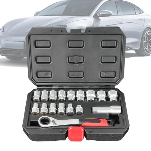 Dgayaeic Ratsche Steckschlüssel Set - Mechaniker Werkzeugkasten | Kompaktes Kit Für Fahrzeugwartung Und Elektroinstallation von Dgayaeic