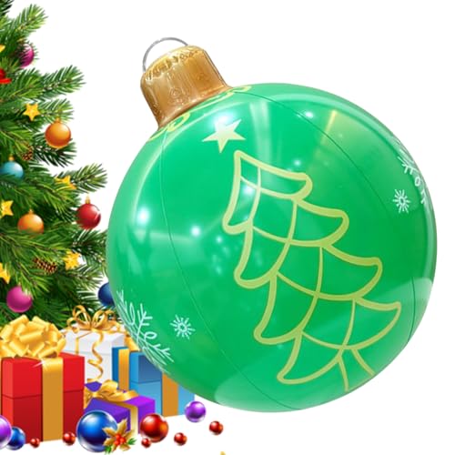 Dgayaeic Weihnachtliche Outdoor-Luftdekoration, PVC Weihnachtskugeln Aufblasbar, Große 60cm wasserdichte Deko Für Fest Party Zuhause Garten Baum Terrasse Park von Dgayaeic