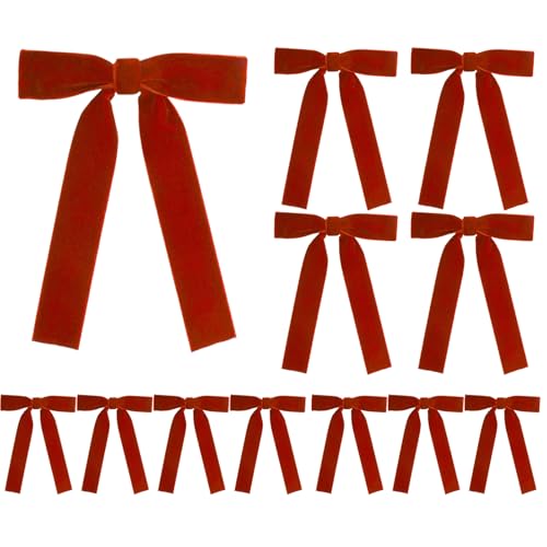 Dgayaeic Weihnachtsbaumbögen, Festliche Mehrzweckdekoration, 12 Stücke, rote Bandbögen Ornamente, Baumgirlande-Topper, mit elegantem Urlaubsakzent, für Eigenheimdekorationen Innenräume Dgayaeic Weihnachtsbaumbögen, Festliche Mehrzweckdekoration, 12 Stücke, rote Bandbögen Ornamente, Baumgirlande-Topper, mit elegantem Urlaubsakzent, für Eigenheimdekorationen Innenräume von Dgayaeic