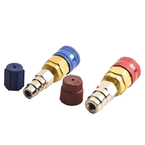R134a Quick Connector, R134a Quick Coupler Extension Adapter Set, High Pressure Red and Blue Coupler Adapter, Alloy, 7cm, Easy to Use, Workshop-Ready for Roadside Fixes, Home Garages, Auto Shops R134a Quick Connector, R134a Quick Coupler Extension Adapter Set, High Pressure Red and Blue Coupler Adapter, Alloy, 7cm, Easy to Use, Workshop-Ready for Roadside Fixes, Home Garages, Auto Shops von Dgayaeic