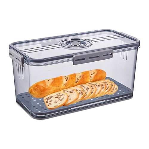 Dgkdek Luftdichte Brotbehälter, frische Brotaufbewahrung, Donut -Behälter, einfach zu bedienen und reinigen, kann es langjährige 32,5 cm für Toast, Keks, Donut verwenden von Dgkdek