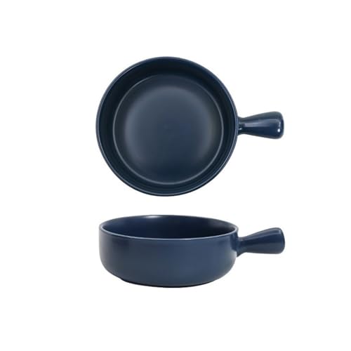 Auflaufform 500ML Ofengebackene Reisschüssel Keramik-Obstsalatschüssel Backen Einhand-Backform Haushaltsfrühstücksschüssel Teller Lasagne Auflaufform(Blue) von Dh2yjnbf3