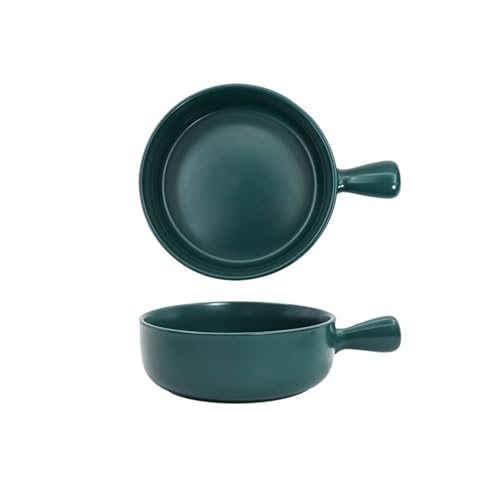 Auflaufform 500ML Ofengebackene Reisschüssel Keramik-Obstsalatschüssel Backen Einhand-Backform Haushaltsfrühstücksschüssel Teller Lasagne Auflaufform(Green) von Dh2yjnbf3