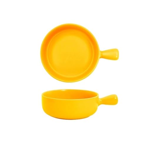 Auflaufform 500ML Ofengebackene Reisschüssel Keramik-Obstsalatschüssel Backen Einhand-Backform Haushaltsfrühstücksschüssel Teller Lasagne Auflaufform(Orange) von Dh2yjnbf3