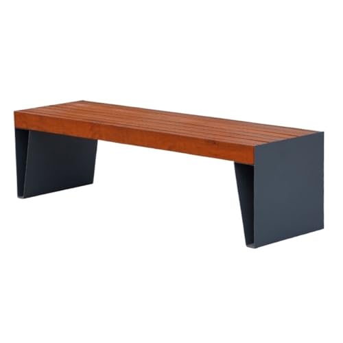 Dh2yjnbf3 Garten Edelstahl Holz Sitzplatte Outdoor Bank Park Platz Hof Bank Sitzbank(Mittel) von Dh2yjnbf3