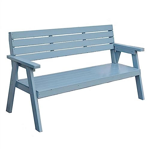 Dh2yjnbf3 Garten Gartenbank aus Massivholz, 2-Personen-Verandabank mit Rückenlehne, geeignet for den Balkon im Parkhof, Blau Sitzbank(160x67x90CM) von Dh2yjnbf3