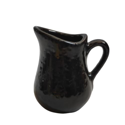 Dh2yjnbf3 Milchkännchen Kreative Keramik Kaffee Milch Krug Mit Griff Schwarz 100ml Sauce Topf Sauciere Sahnekännchen von Dh2yjnbf3